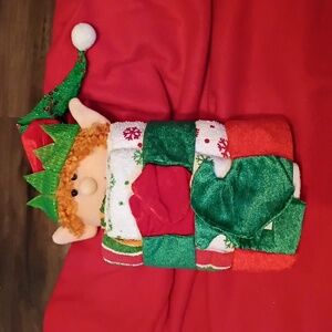 Festive Elf Plush with Green and Red Accents